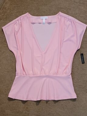 Pink V-Neck Peplum Blouse From Nordstroms